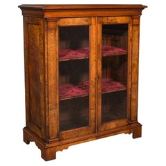 Antique Country House Display Bookcase, English, Burr Walnut, Library, Regency