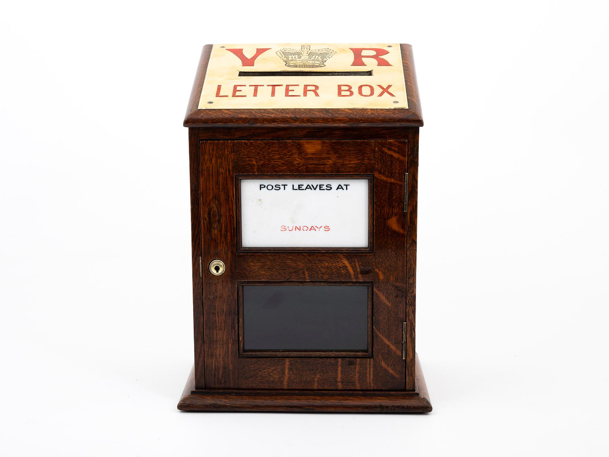 Featured here is an Antique Country House letter box by Army & Navy.

Designed beautifully and made from English Oak, this lovely Antique Country House Post Box features a large brass letter slot with red enamelled lettering. This elegant antique