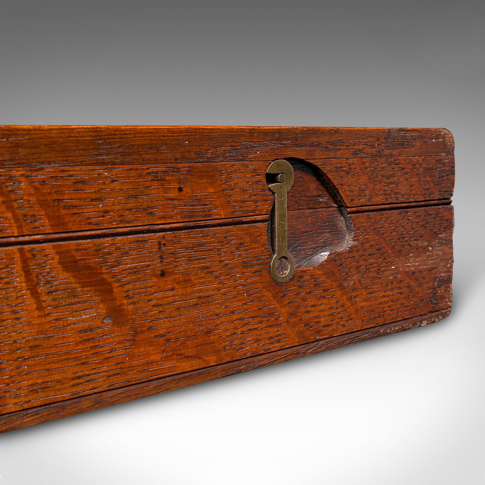 Antique Country House Parlour Game Case, English, Oak, Organiser Box, Victorian For Sale 4
