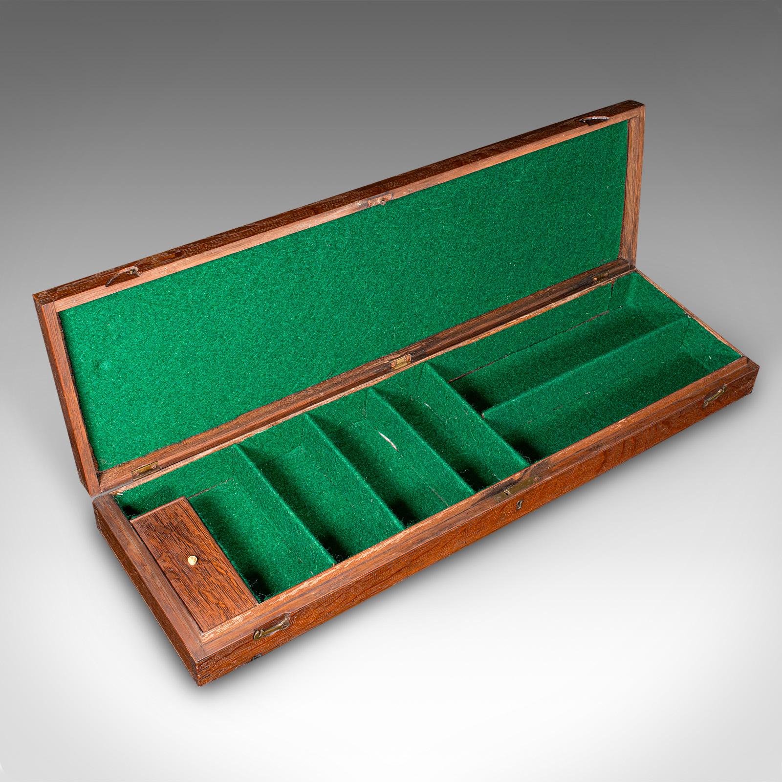 Antique Country House Parlour Game Case, English, Oak, Organiser Box, Victorian For Sale 2