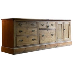 Antique Country House Pine Dresser Sideboard 19th Century, England, circa 1870