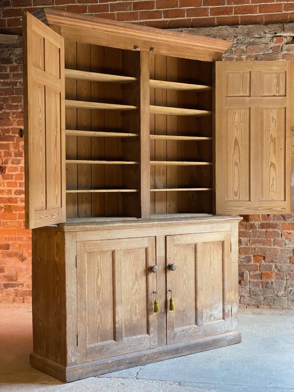 Ancienne armoire de ménage en pin pour maison de campagne 19ème siècle Victorien 1890 4
