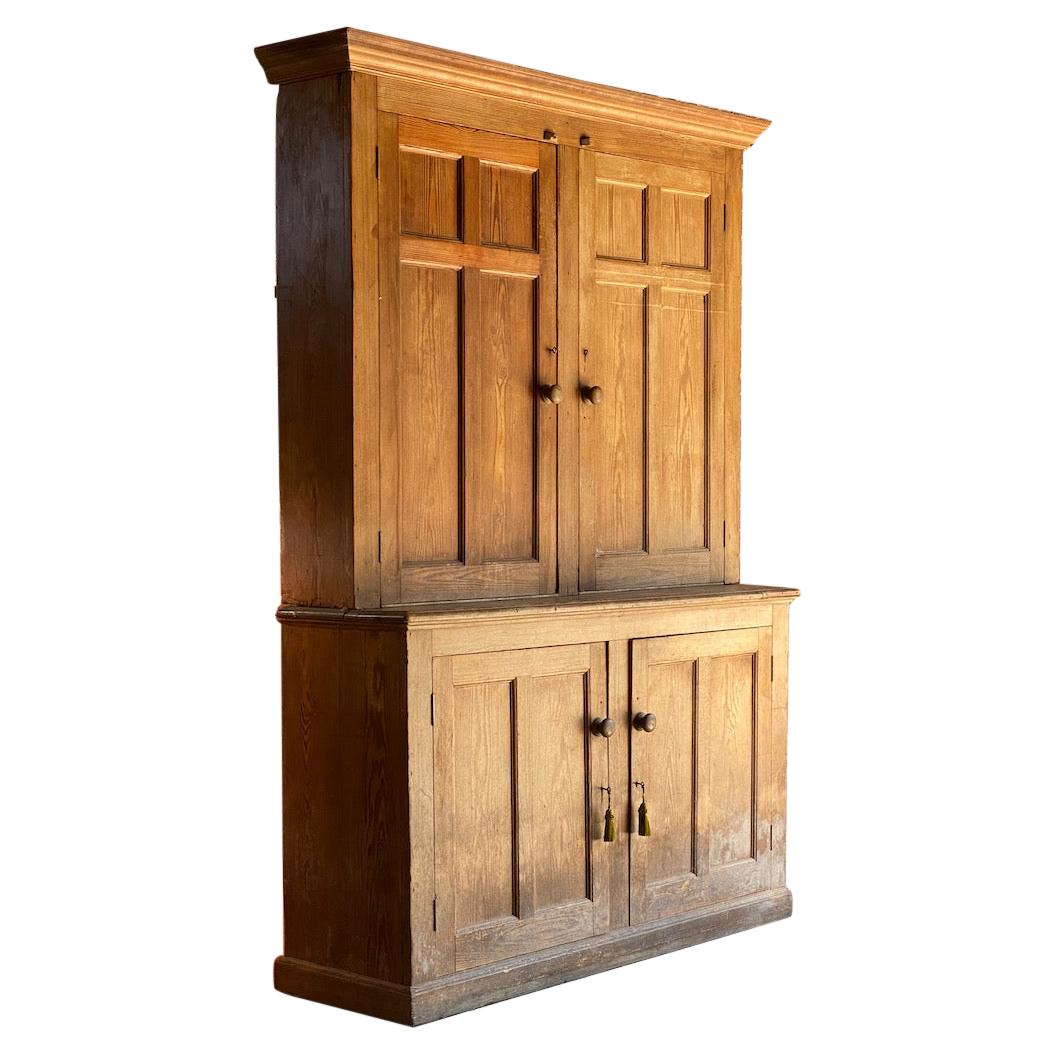 Antique Country House Pine  Housekeepers Cupboard 19th Century Victorian 1890