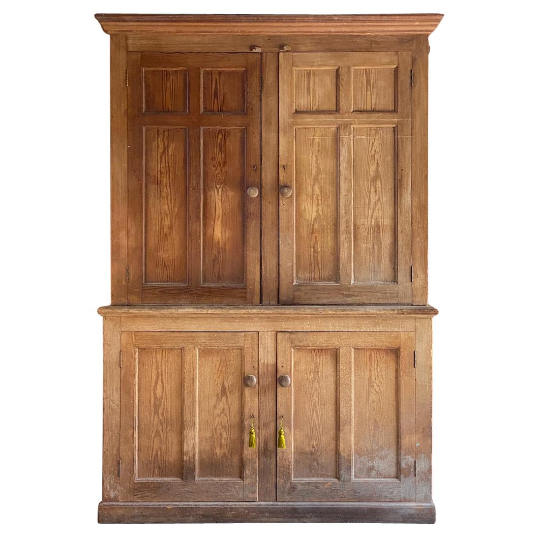 Ancienne armoire de ménage en pin pour maison de campagne 19ème siècle Victorien 1890