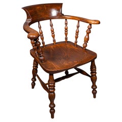 The English House of Antiques Antiques, English, Captain's Chair, Seat, Victorian