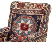 Antique Country House Library Carpet Kilim/Kelim Gothic Revival Armchair