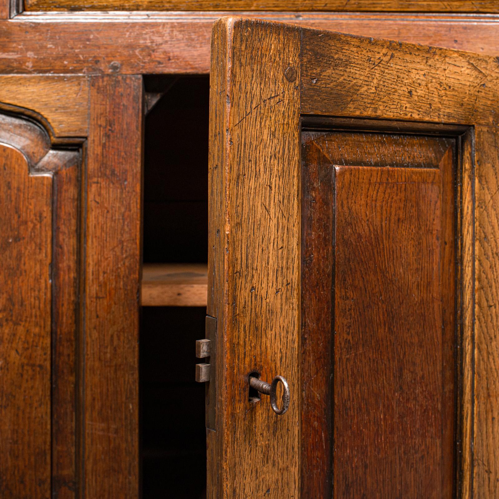 Antique Country Housekeeper's Cabinet, English Oak, Dresser Base, Georgian, 1800 4