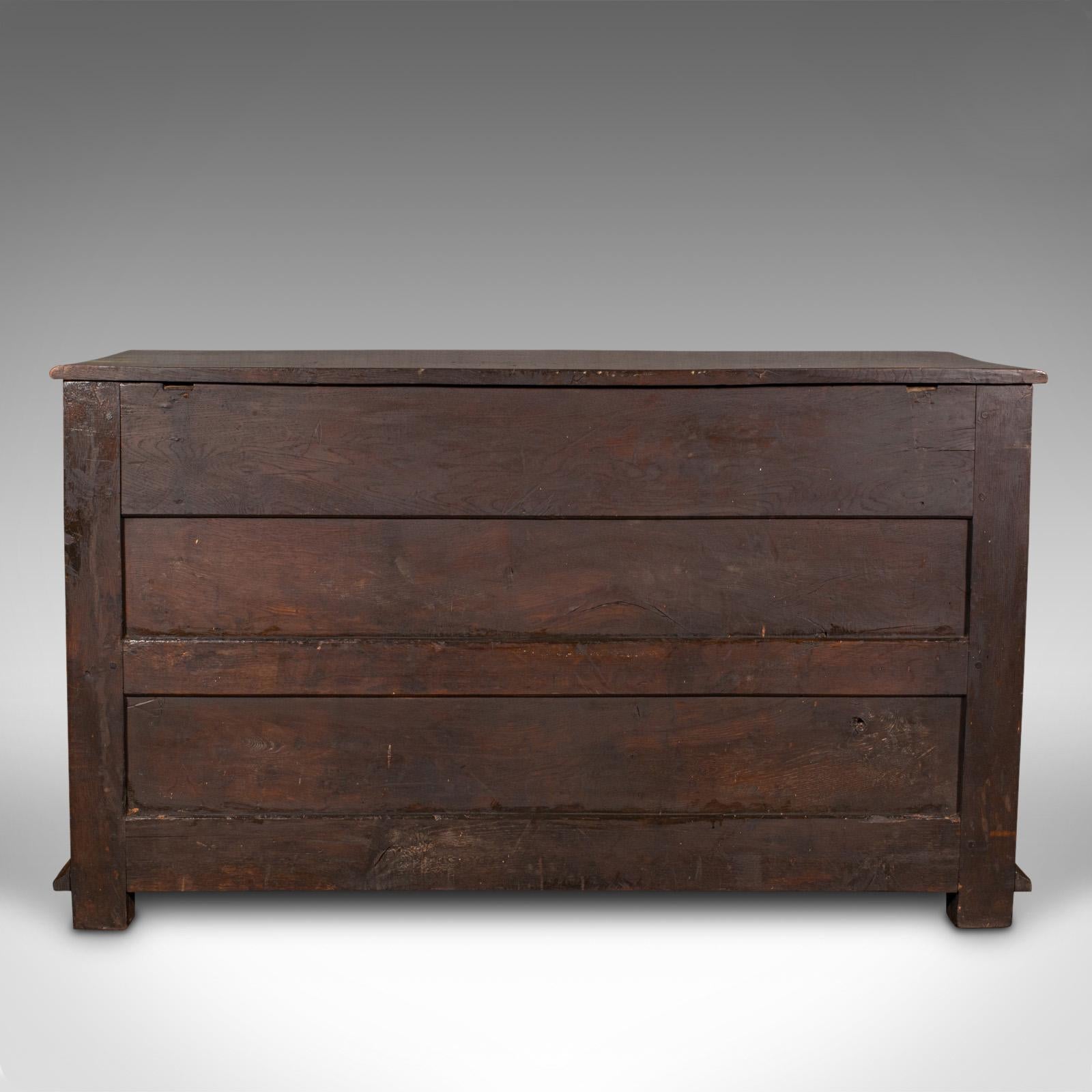 Early 19th Century Antique Country Housekeeper's Cabinet, English Oak, Dresser Base, Georgian, 1800 For Sale