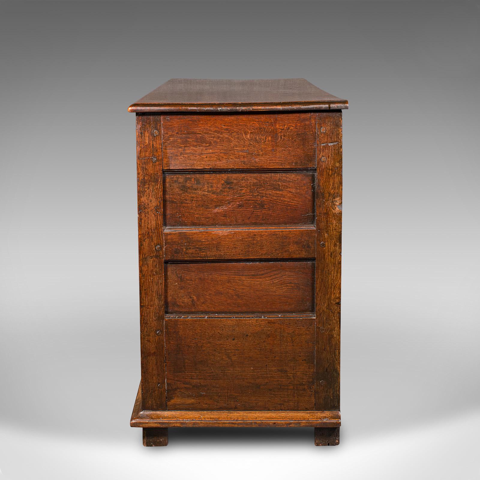 Elm Antique Country Housekeeper's Cabinet, English Oak, Dresser Base, Georgian, 1800 For Sale
