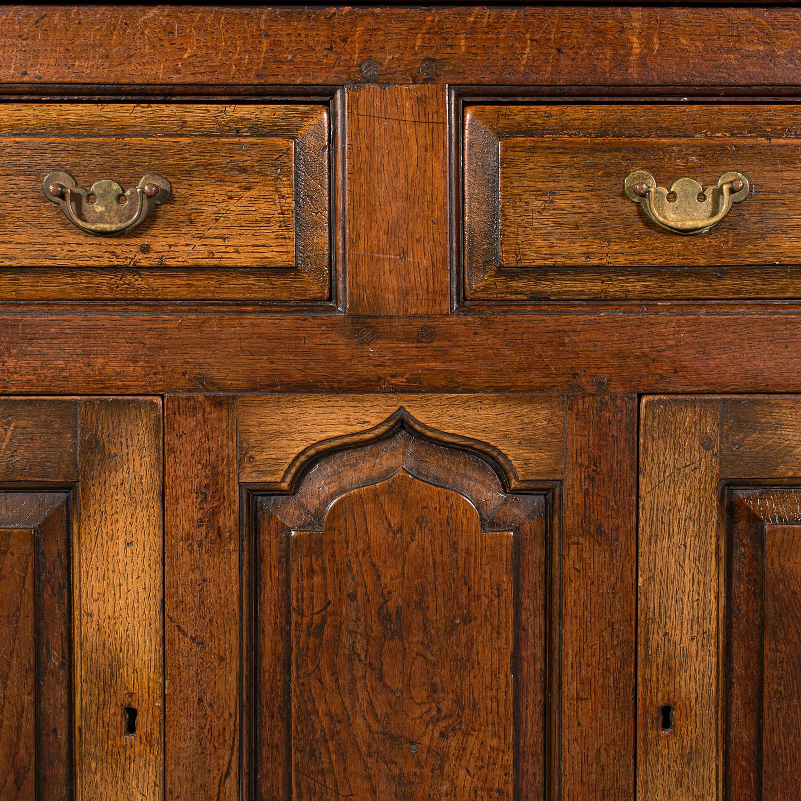 Antique Country Housekeeper's Cabinet, English Oak, Dresser Base, Georgian, 1800 2