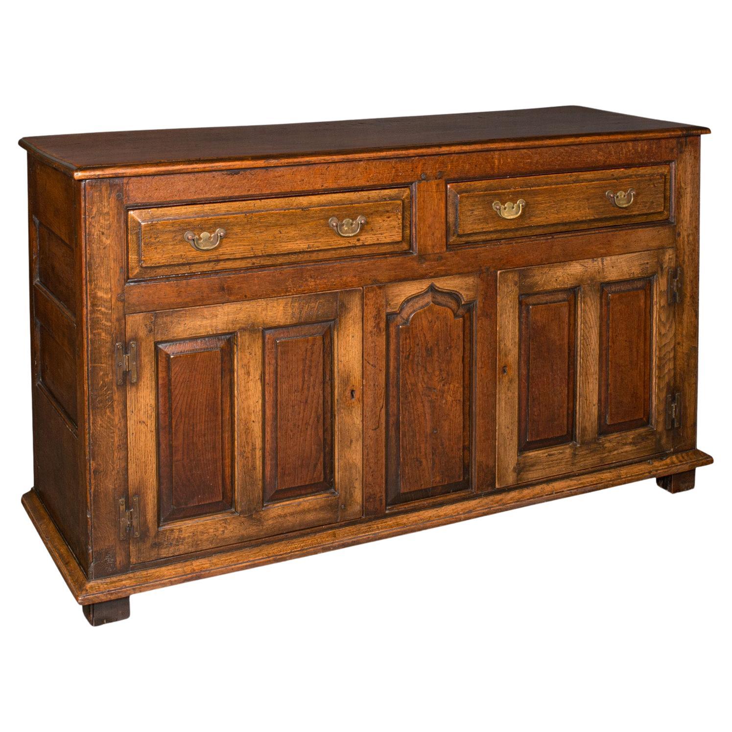 English Country Antiques Housekeeper's Cabinet, English Oak, Dresser Base, Georgian, 1800