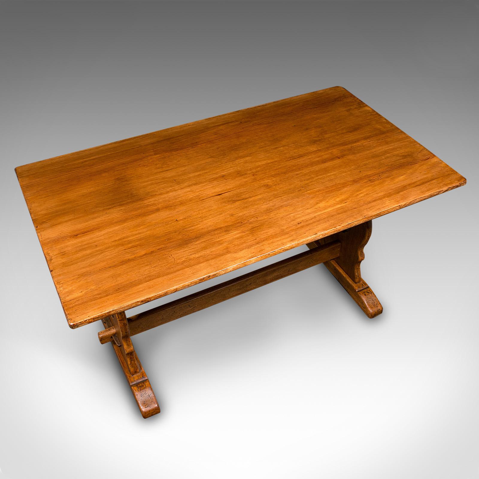 Fruitwood Antique Country Kitchen Table, English, 4 Seater, Breakfast, Supper, Victorian For Sale