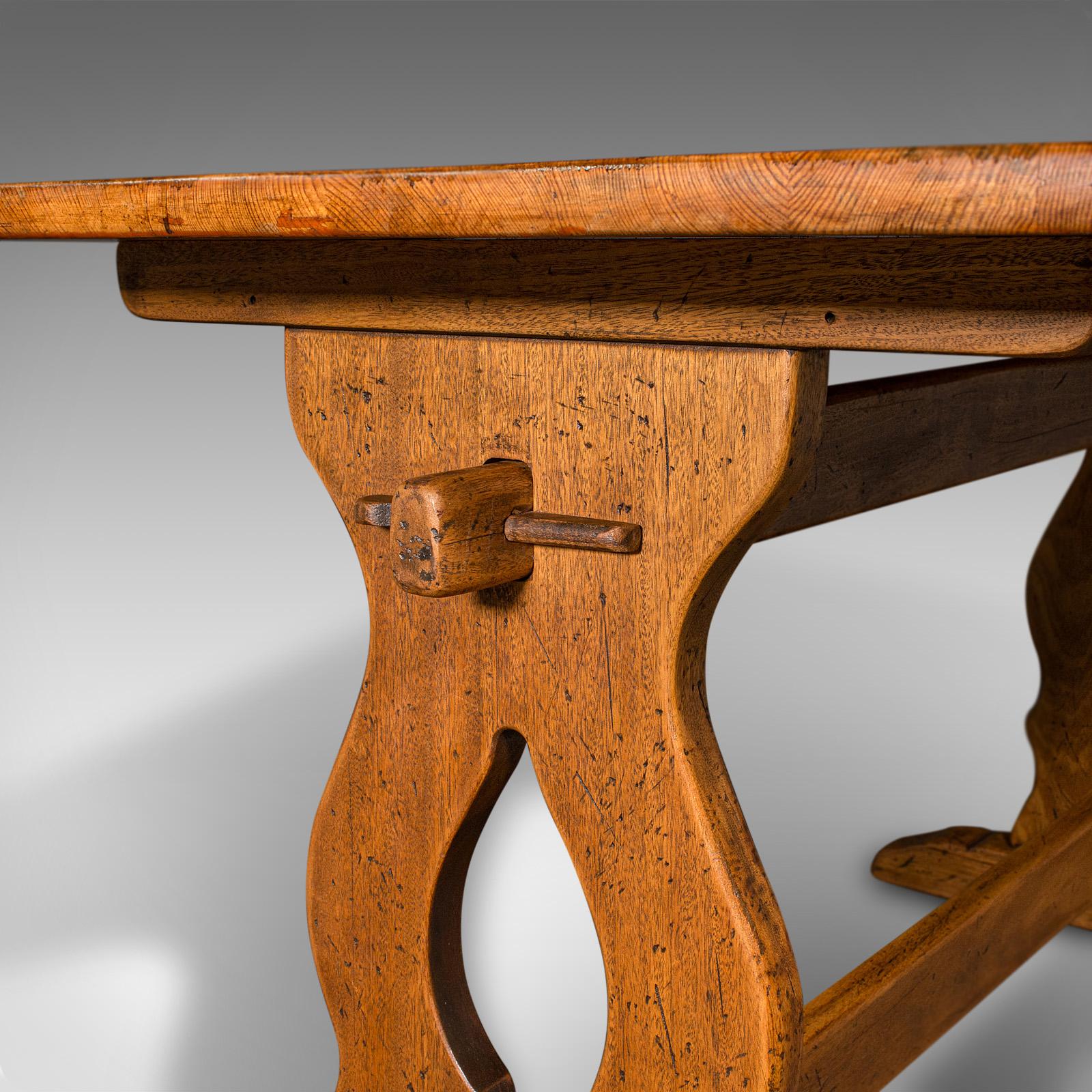Antique Country Kitchen Table, English, 4 Seater, Breakfast, Supper, Victorian For Sale 1