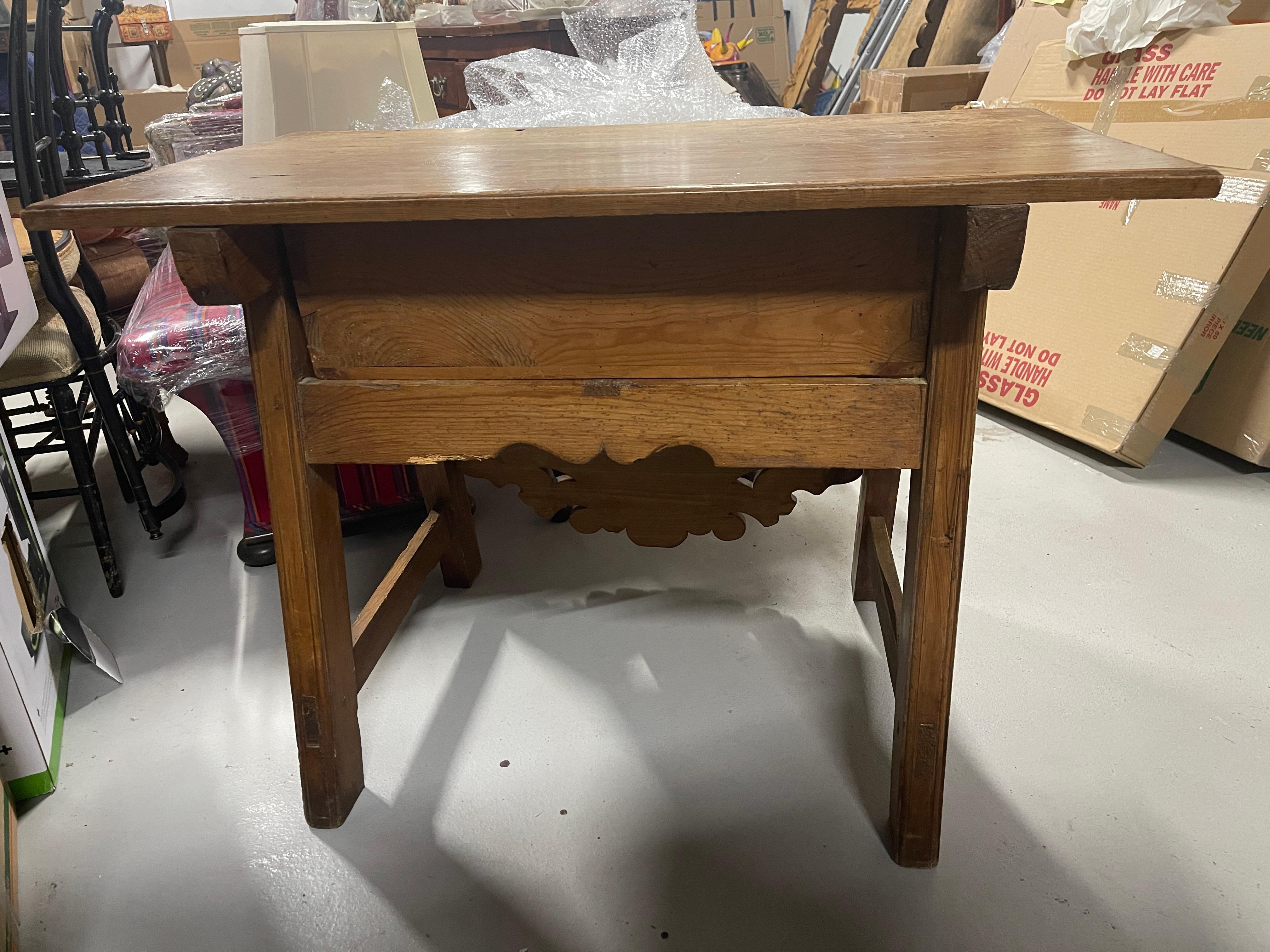 Hand-Crafted Antique Country One Drawer Table For Sale