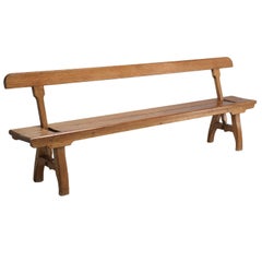 Antique Country Pine Bench with Adjustable Back