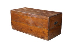 Antique Country Pine Blanket Chest Steamer Storage Trunk Coffee Table Dovetail