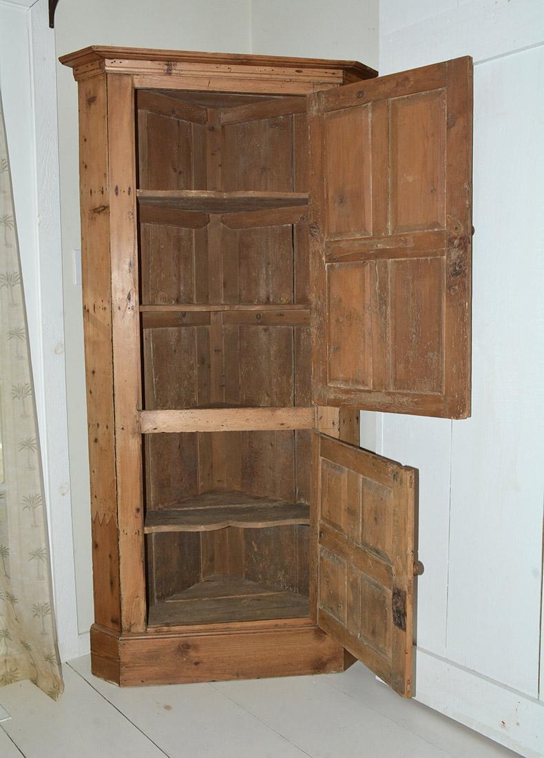 antique pine corner cabinet