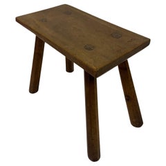 Antique Country Stool in Elm