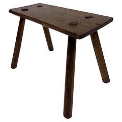 Antique Country Stool in Elm