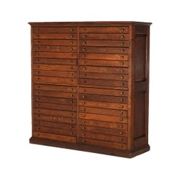 Antique Country Store 36 Drawer Oak File or Map Cabinet C1920
