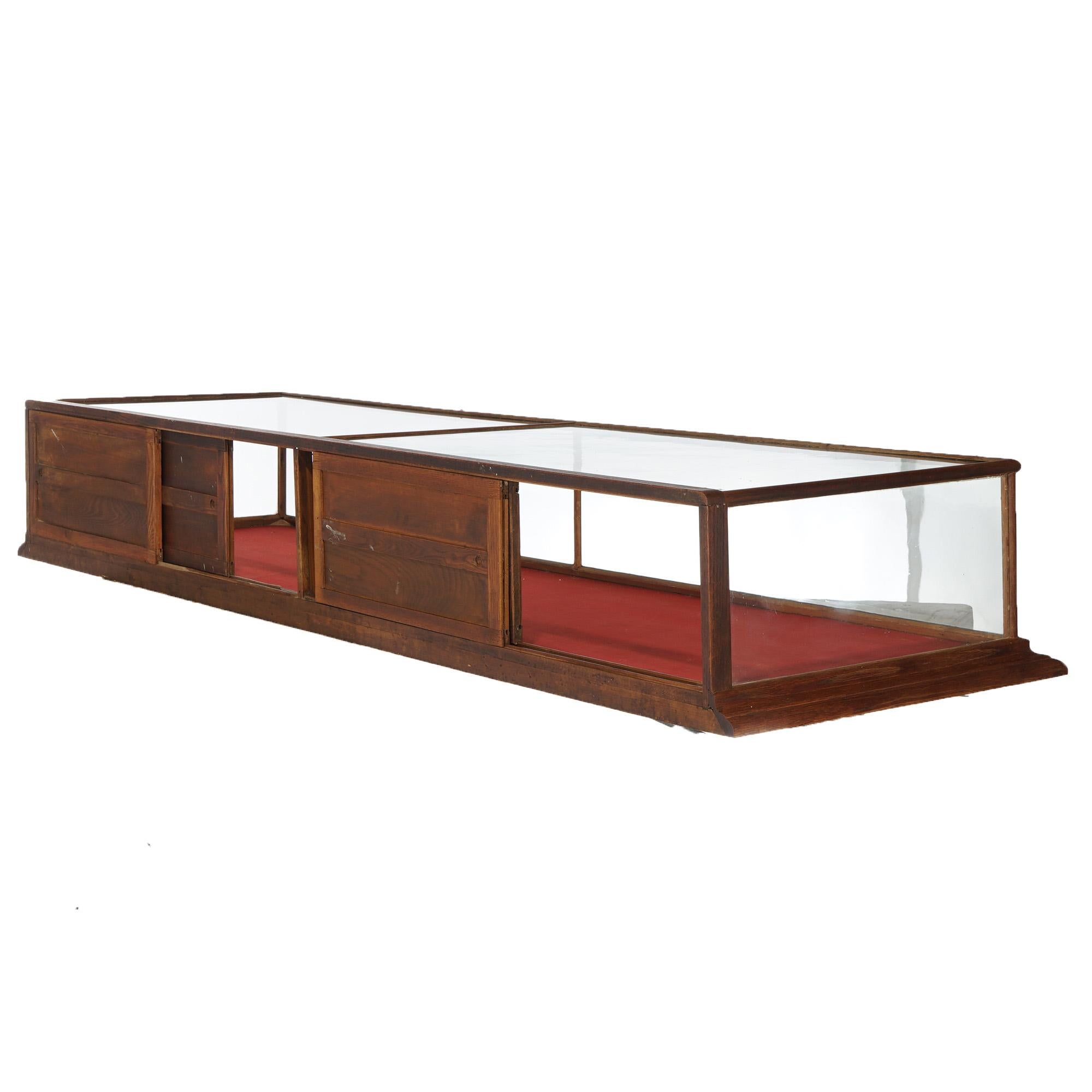 Antique Country Store Buffalo Candy Co. 8’ Oak Table Top Display Case Circa 1900 For Sale 10