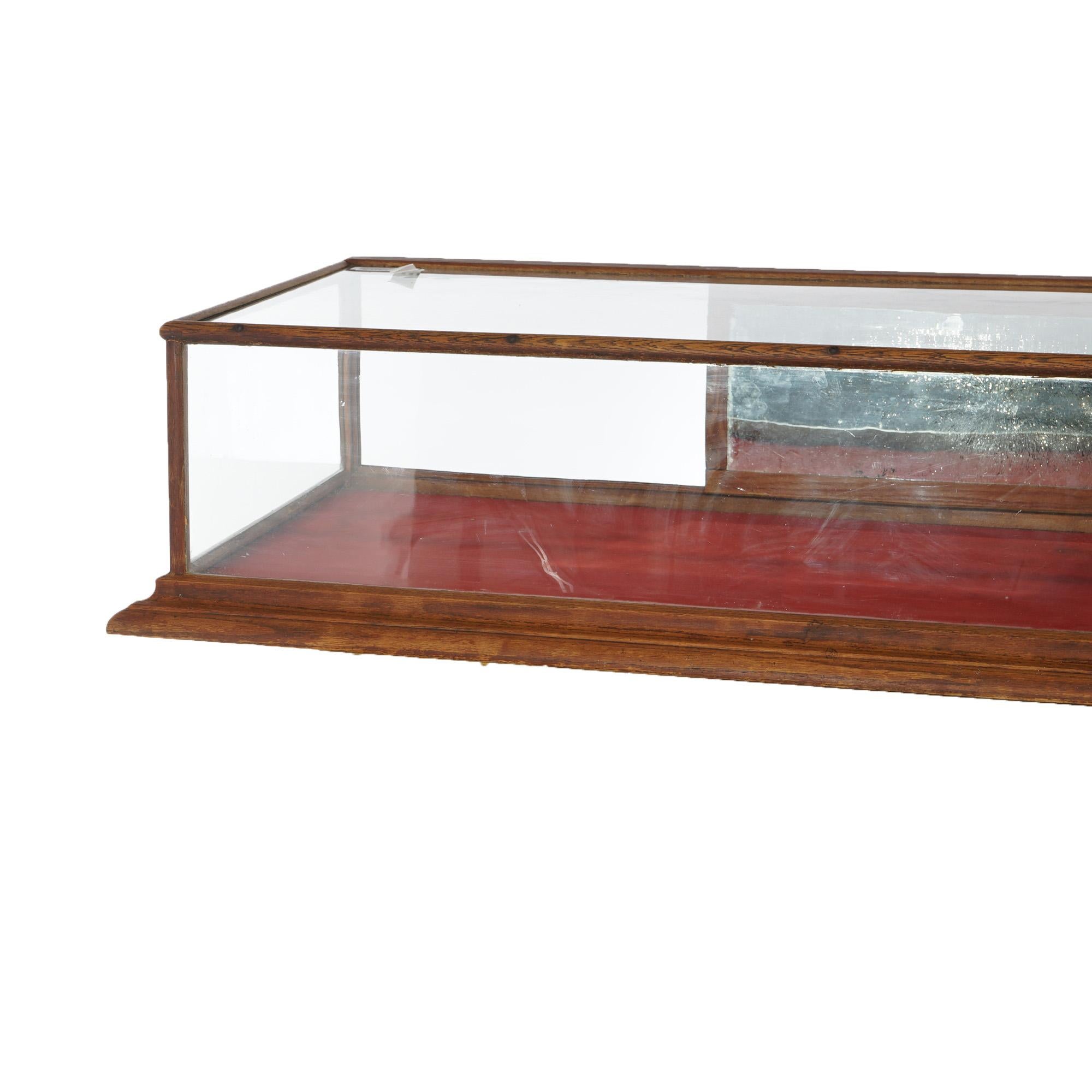 American Antique Country Store Buffalo Candy Co. 8’ Oak Table Top Display Case Circa 1900 For Sale