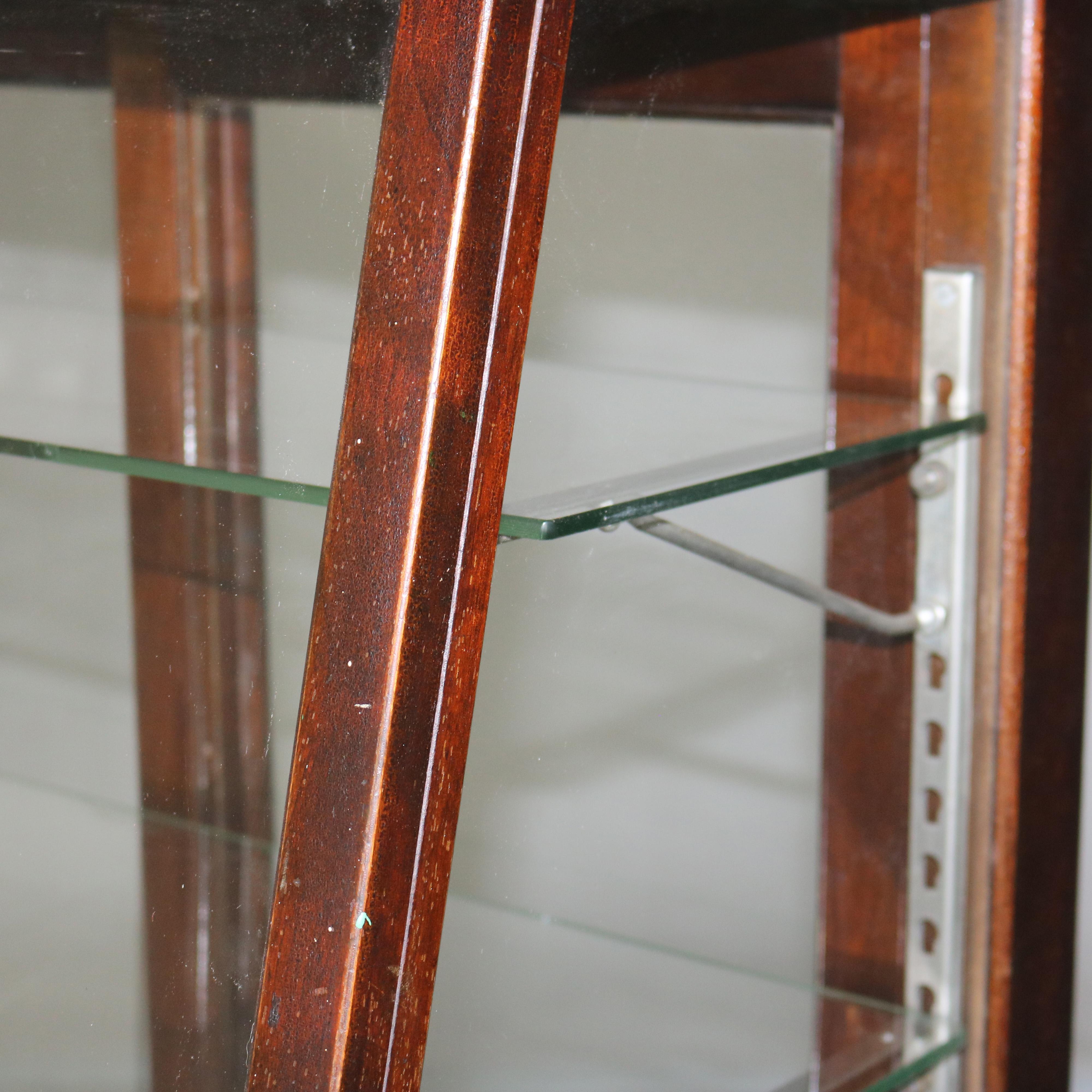 Antique Country Store Mahogany Cigarette Display Case C1910 1