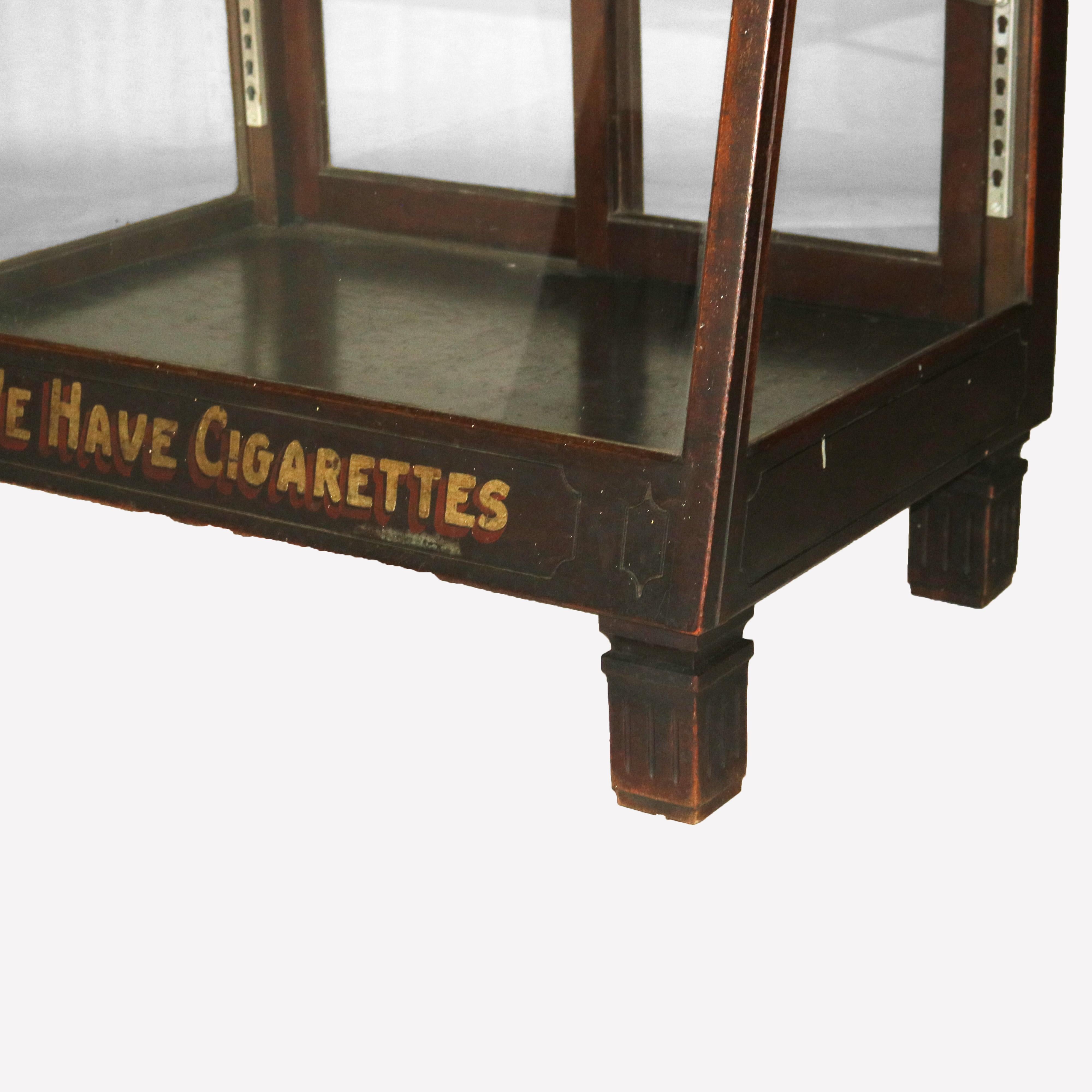 Antique Country Store Mahogany Cigarette Display Case C1910 4