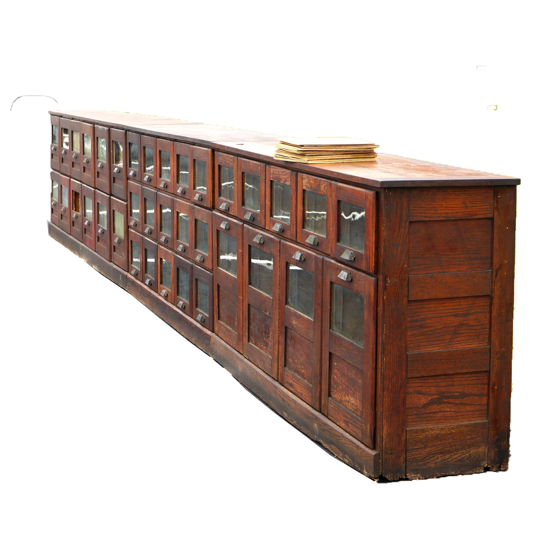 Antique Country Store Oak 3-Part Advertising Seed Cabinet (36 Compartments) 1910 4