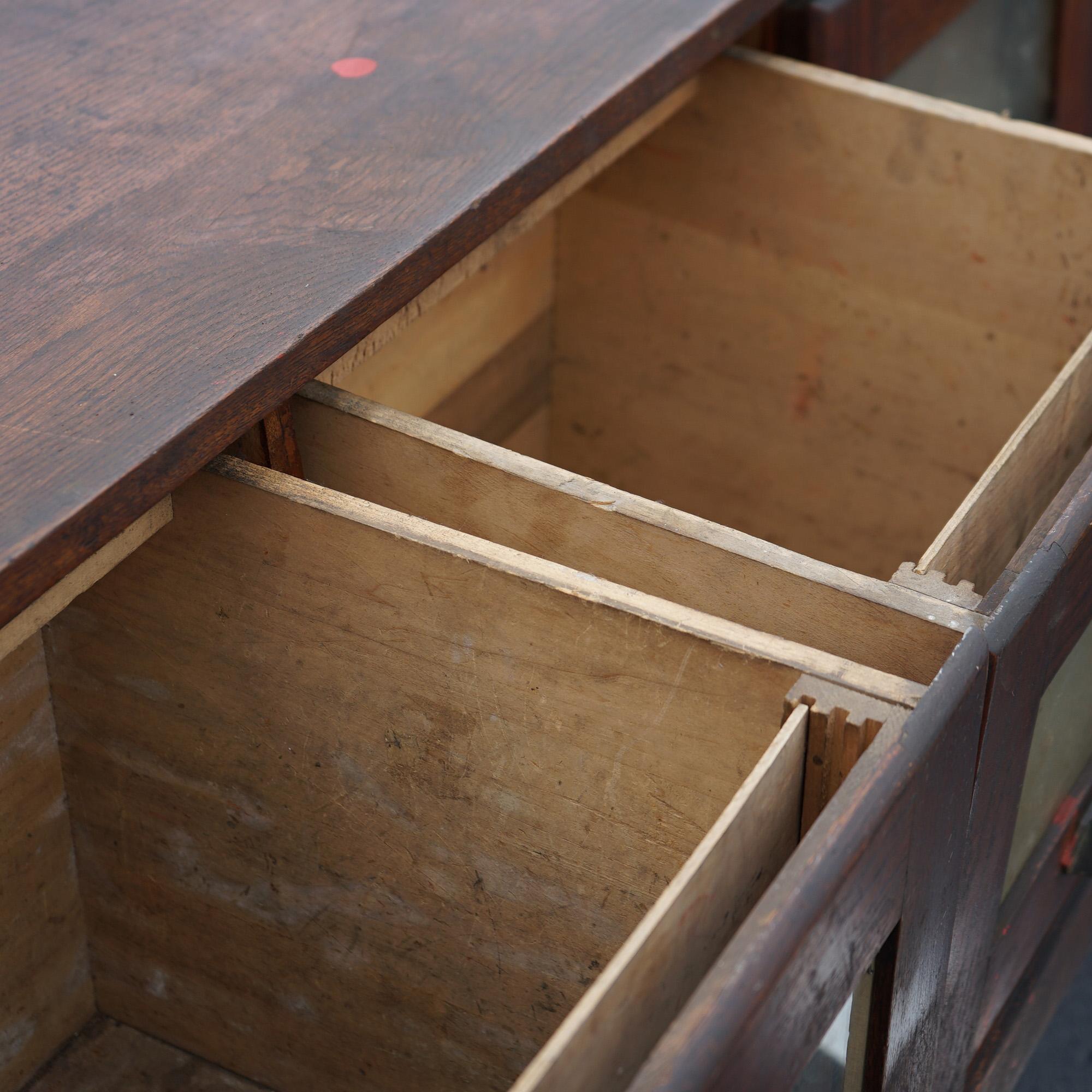 Antique Country Store Oak 3-Part Advertising Seed Cabinet (36 Compartments) 1910 11