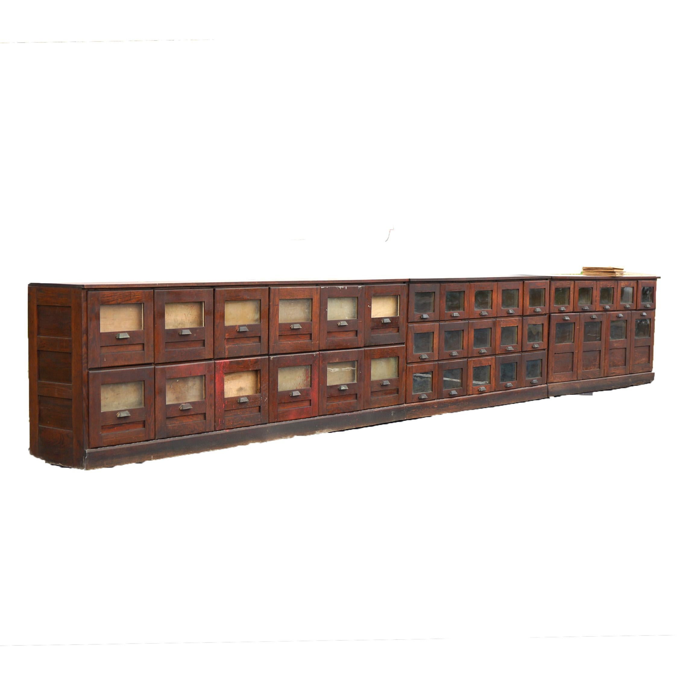20th Century Antique Country Store Oak 3-Part Advertising Seed Cabinet (36 Compartments) 1910