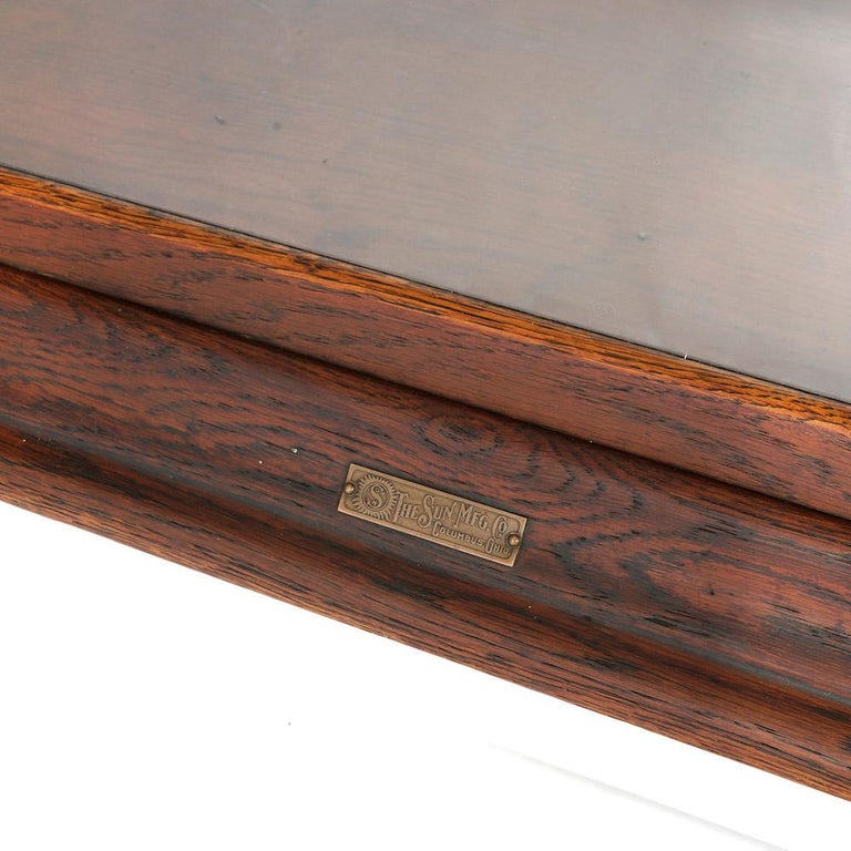 Antique Country Store Oak Table Top SlantFront Display Case by Sun