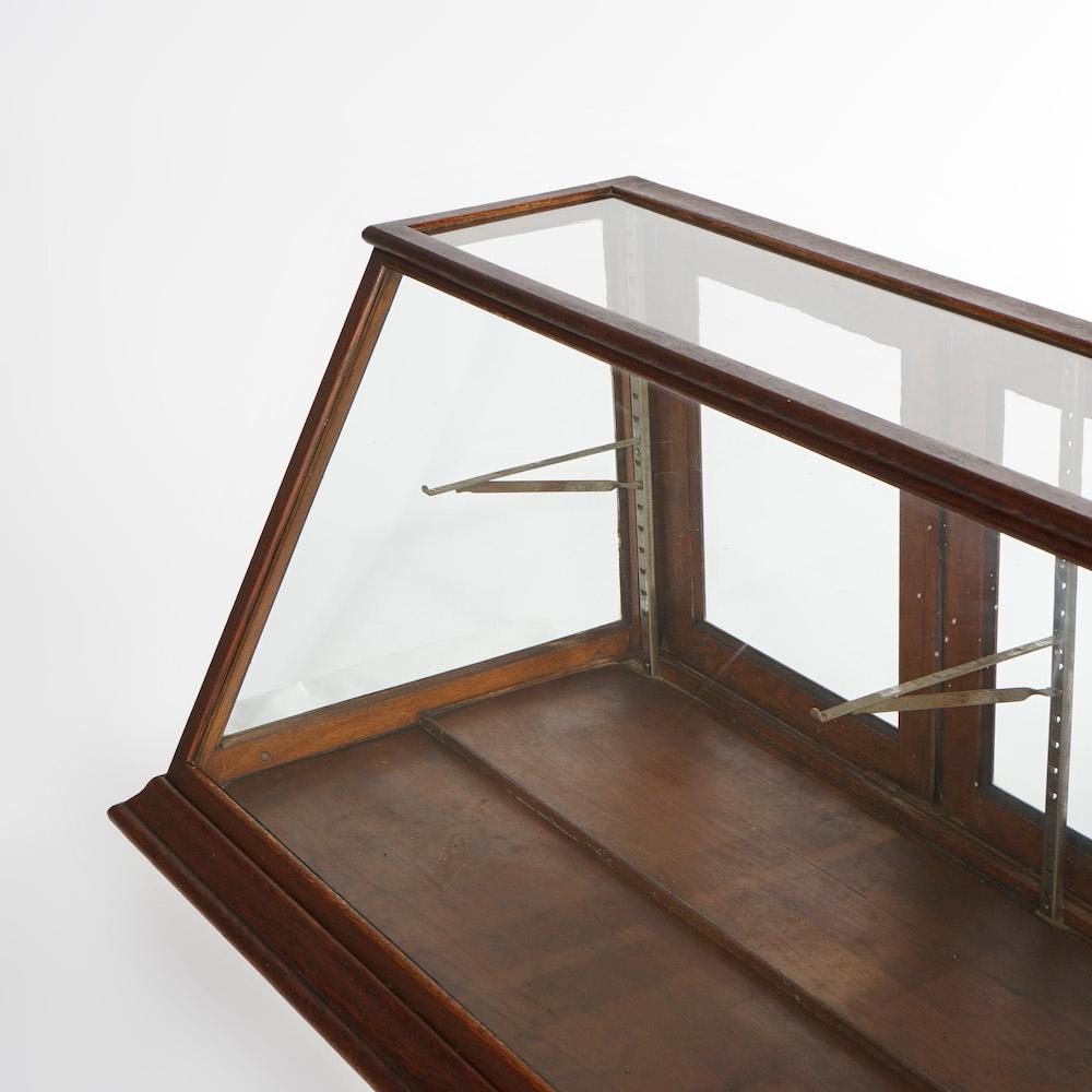 20th Century Antique Country Store Oak Table Top Slant-Front Display Case by Sun, circa 1900