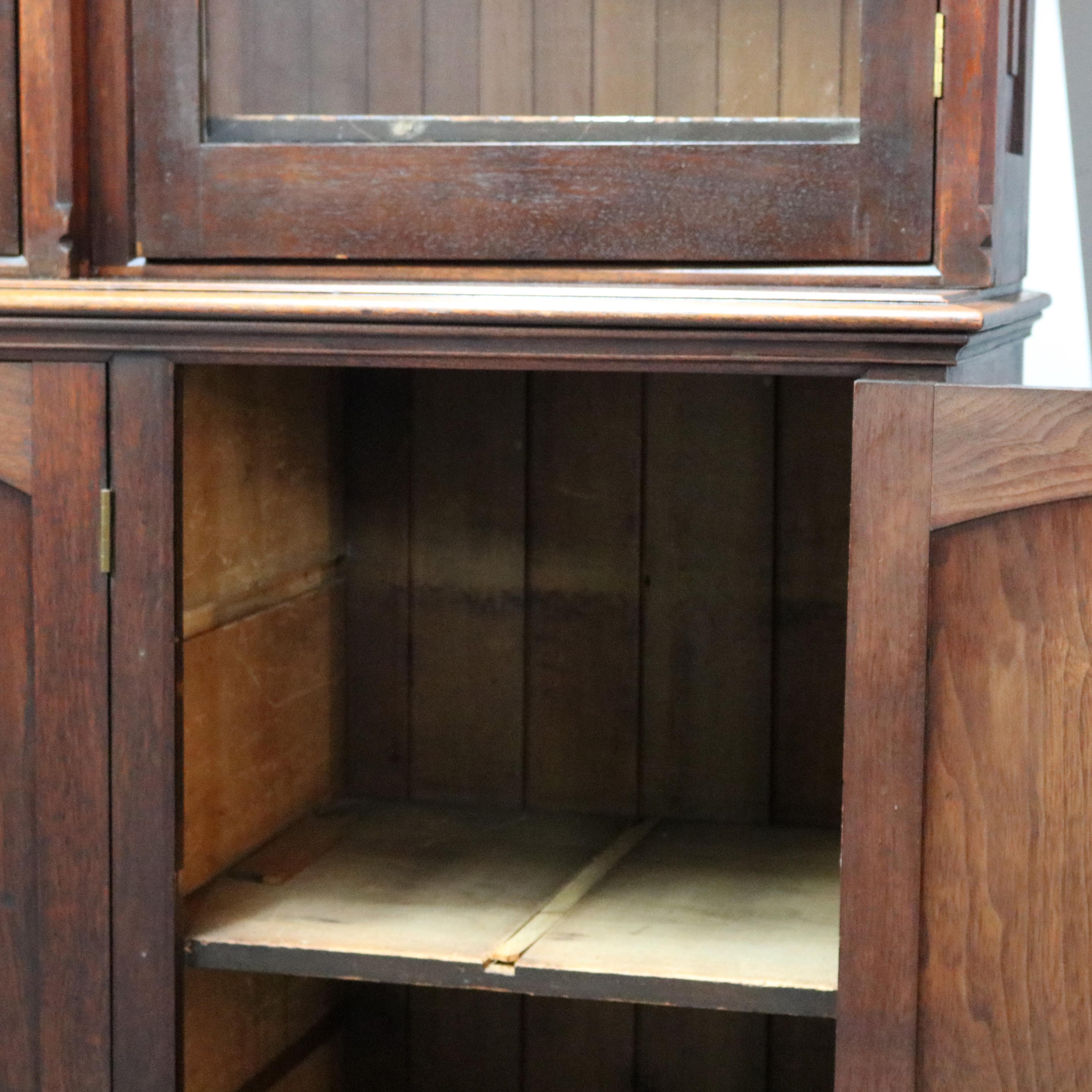 Antique Country Store Two-Piece Mahogany Cabinet, Circa 1900 6