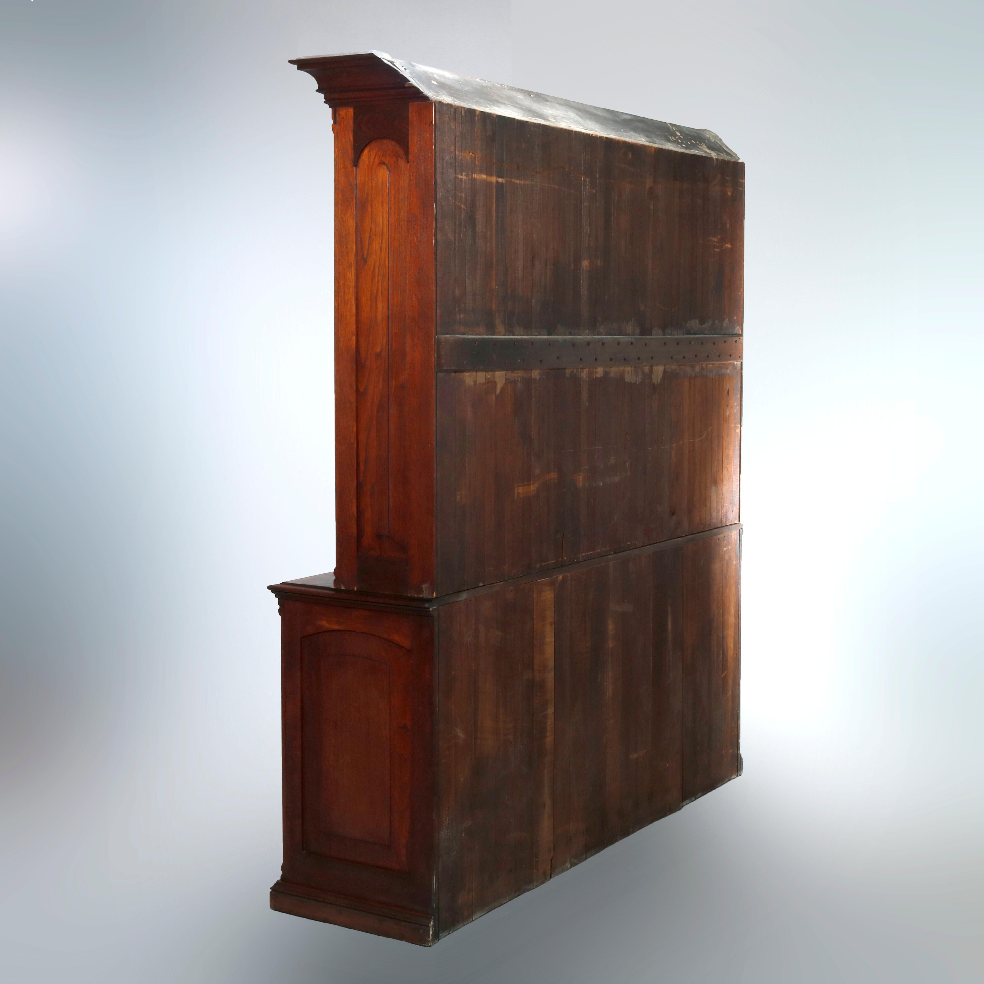 Antique Country Store Two-Piece Mahogany Cabinet, Circa 1900 8