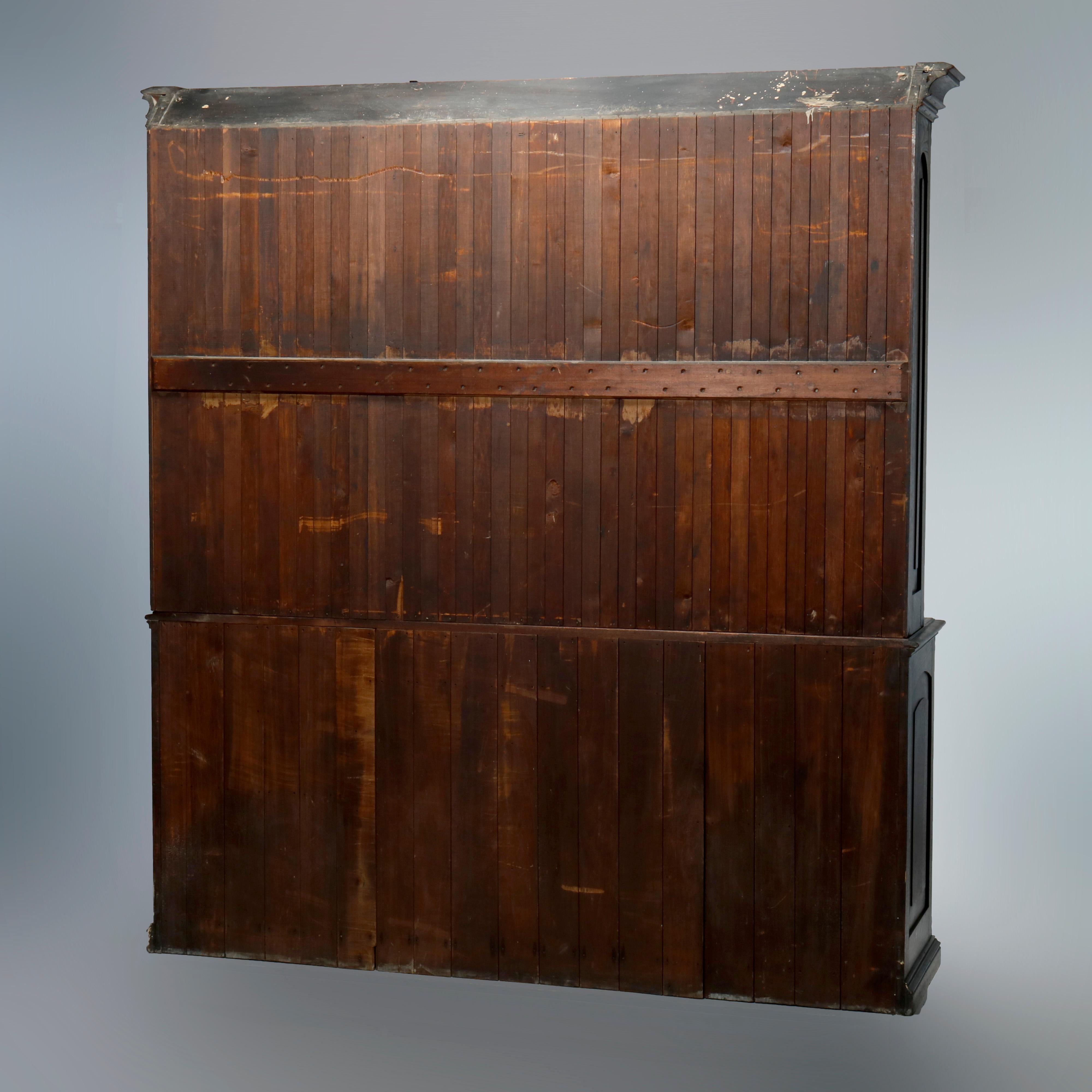 Antique Country Store Two-Piece Mahogany Cabinet, Circa 1900 9