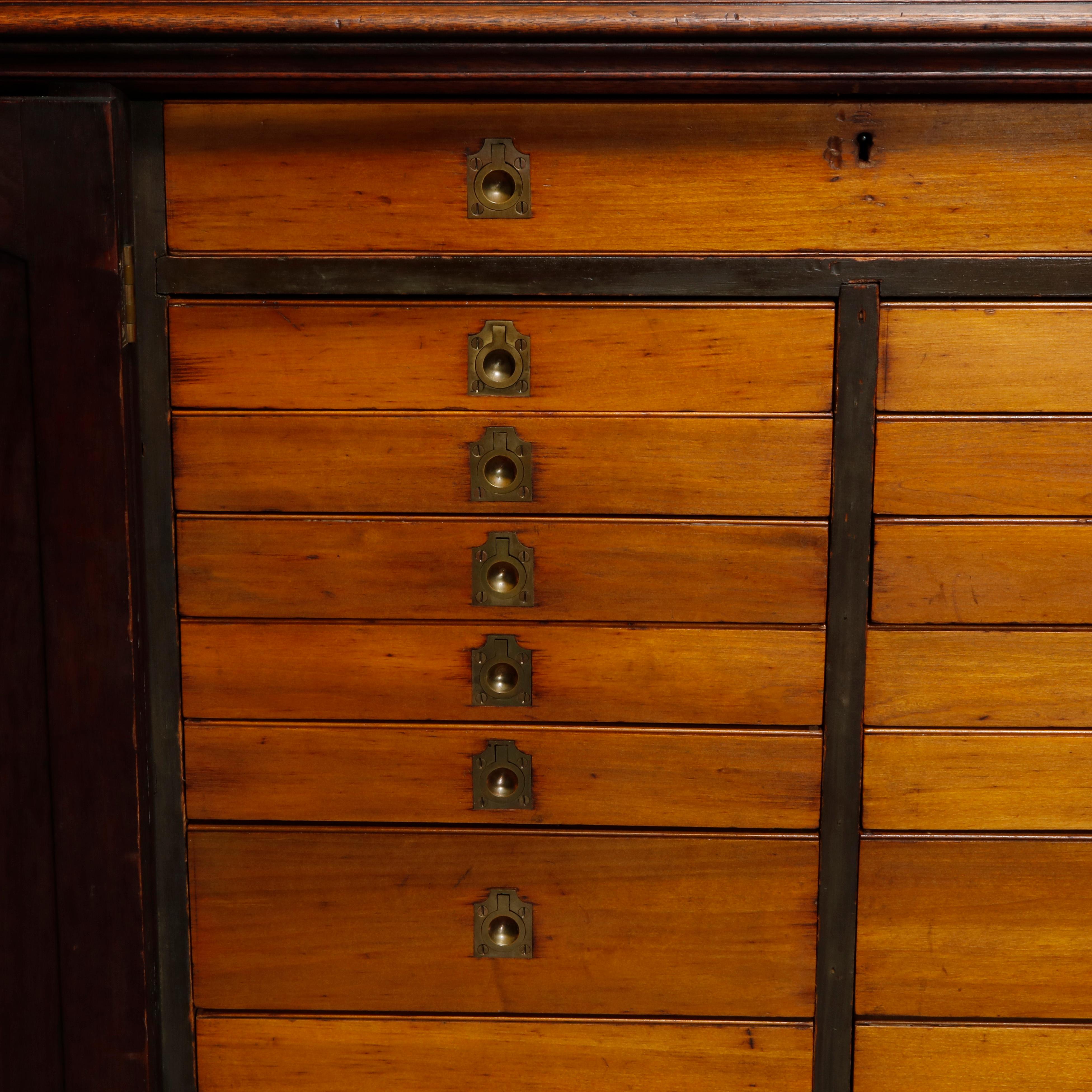 Antique Country Store Two-Piece Mahogany Cabinet, Circa 1900 In Good Condition In Big Flats, NY