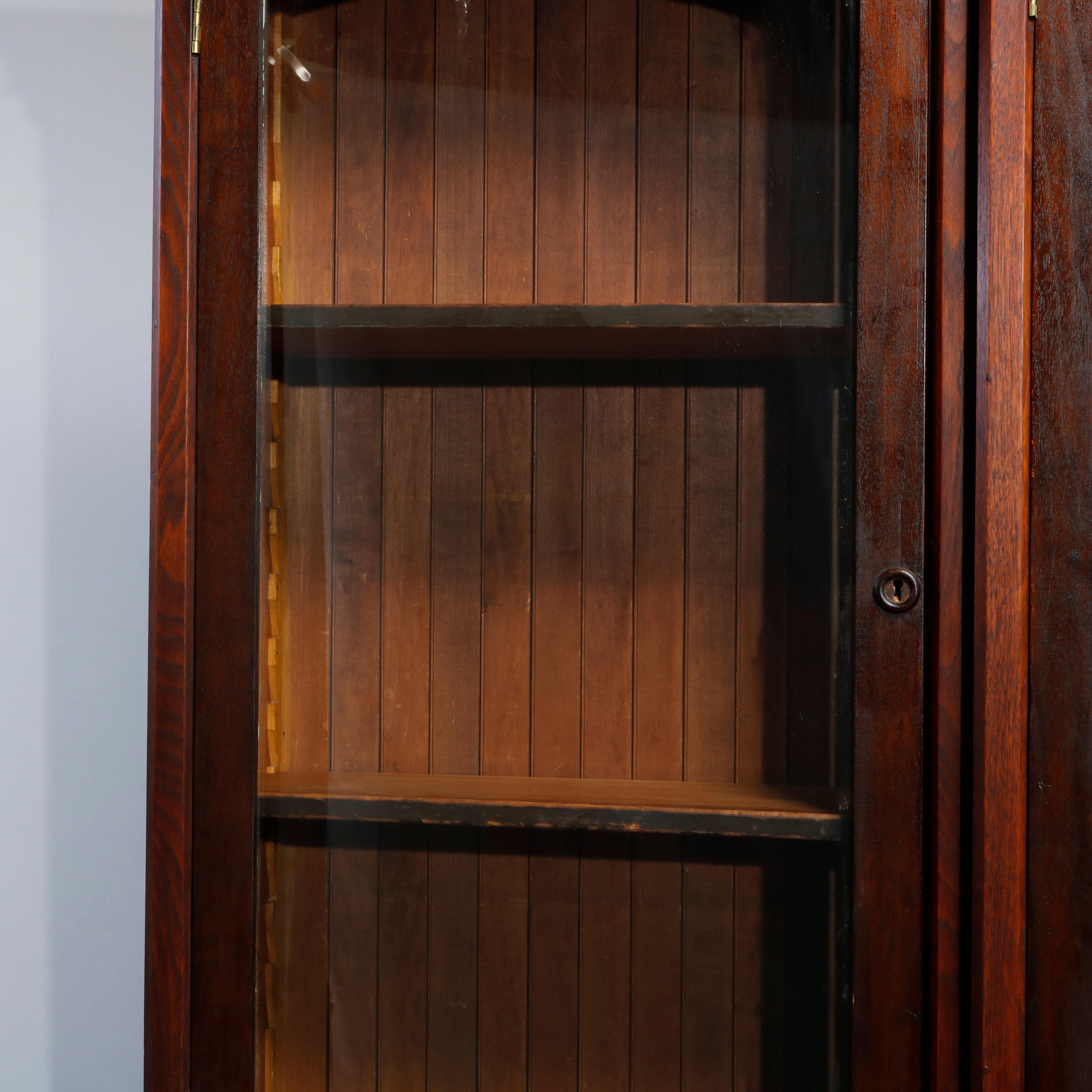 Antique Country Store Two-Piece Mahogany Cabinet, Circa 1900 2