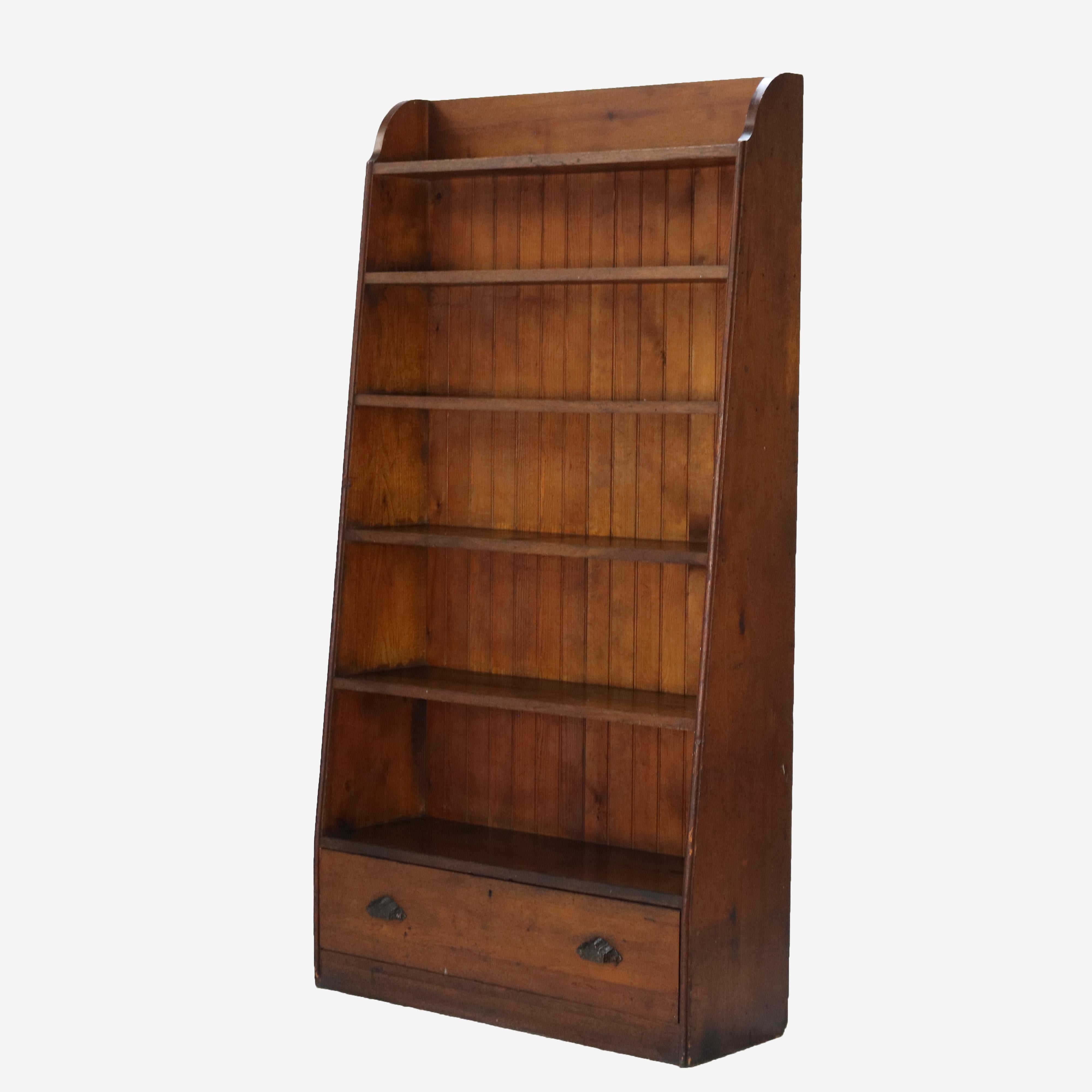 20th Century Antique Country Store Walnut & Oak Display Rack with Drawer c1900 For Sale