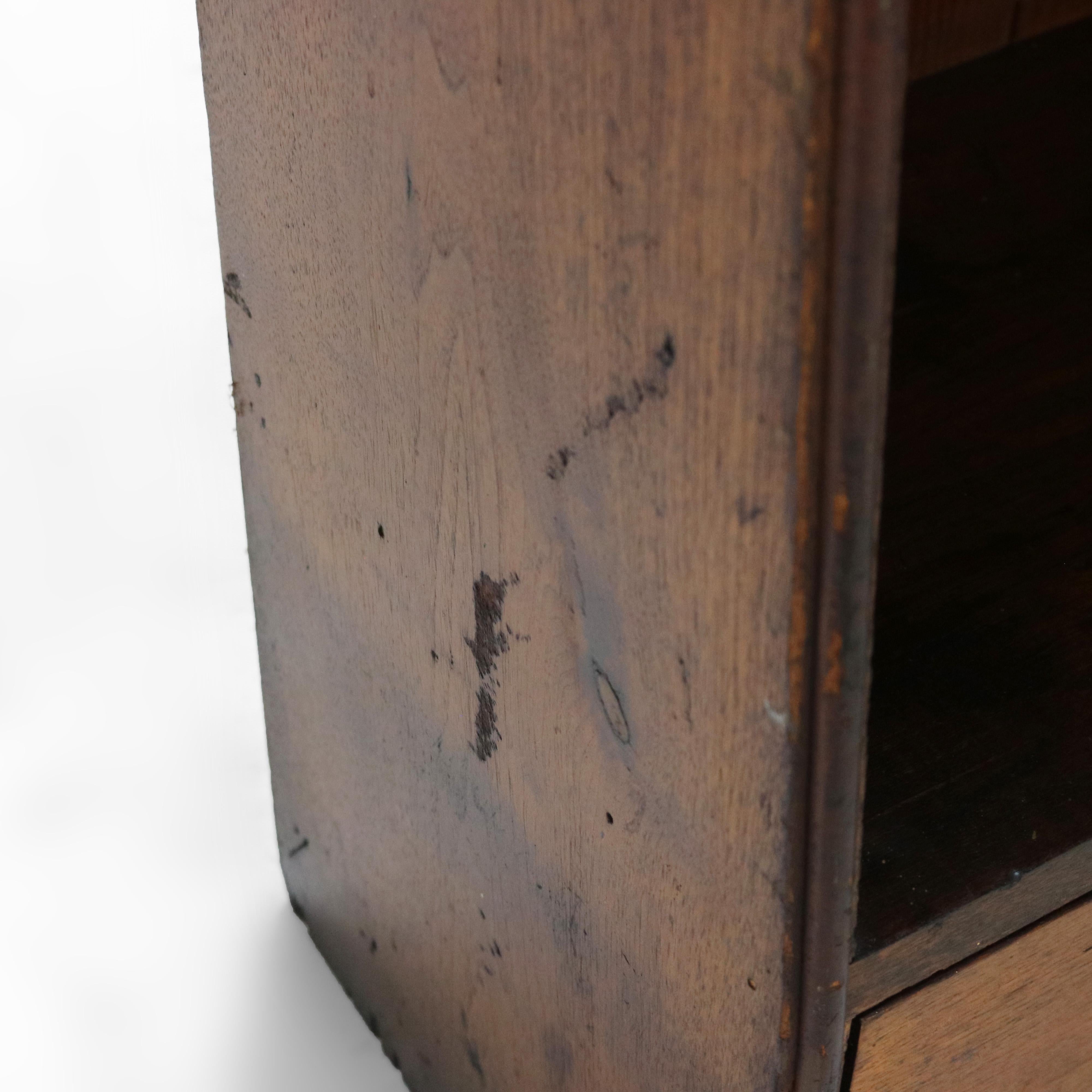 Antique Country Store Walnut & Oak Display Rack with Drawer c1900 For Sale 5