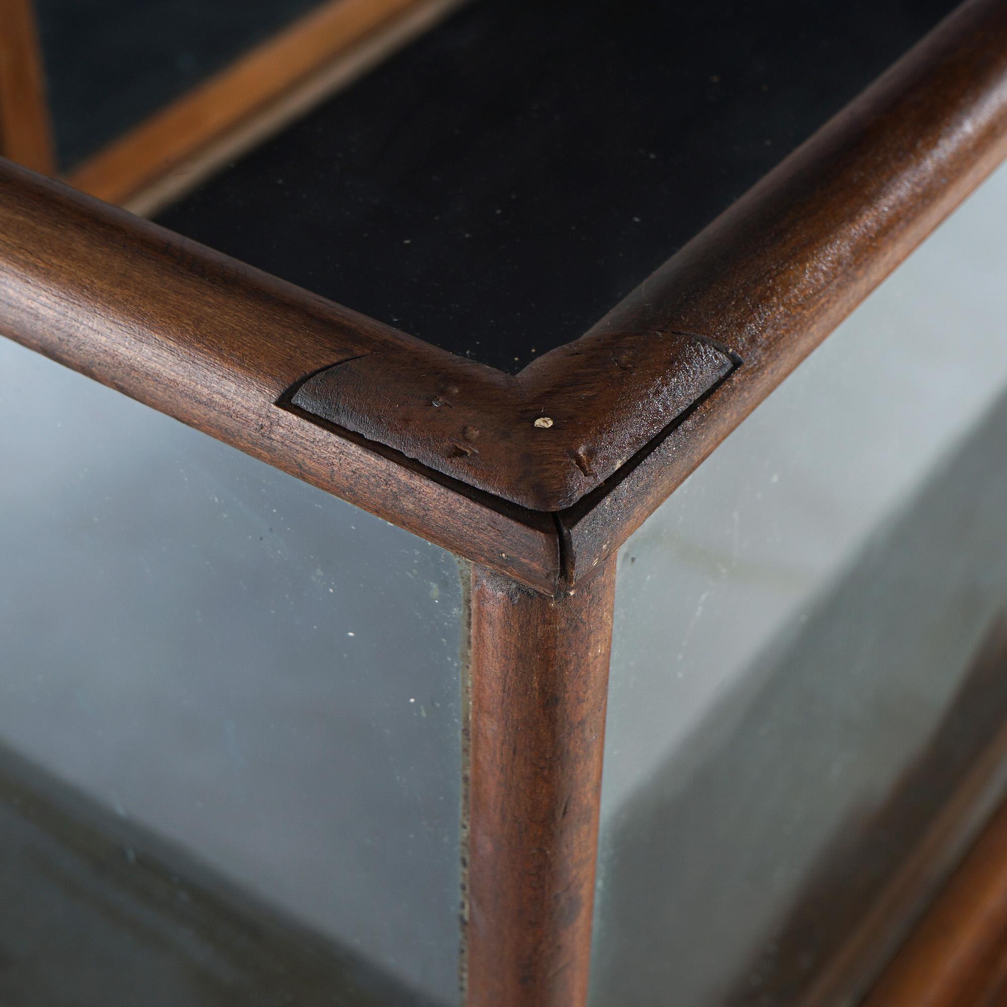 Antique Country Store Walnut Table Top Mirrored Display Case Circa 1900 2