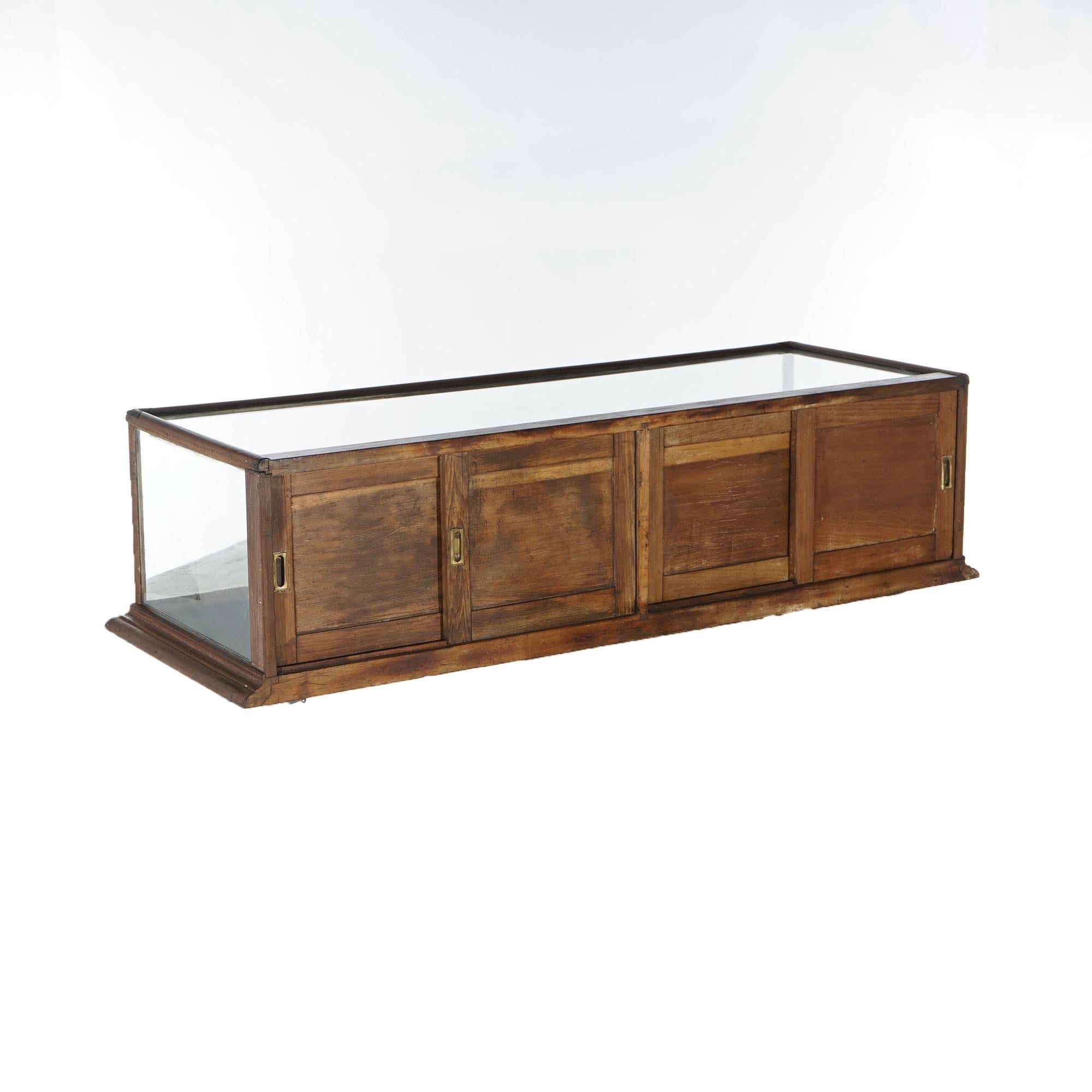 Antique Country Store Walnut Table Top Mirrored Display Case Circa 1900 4