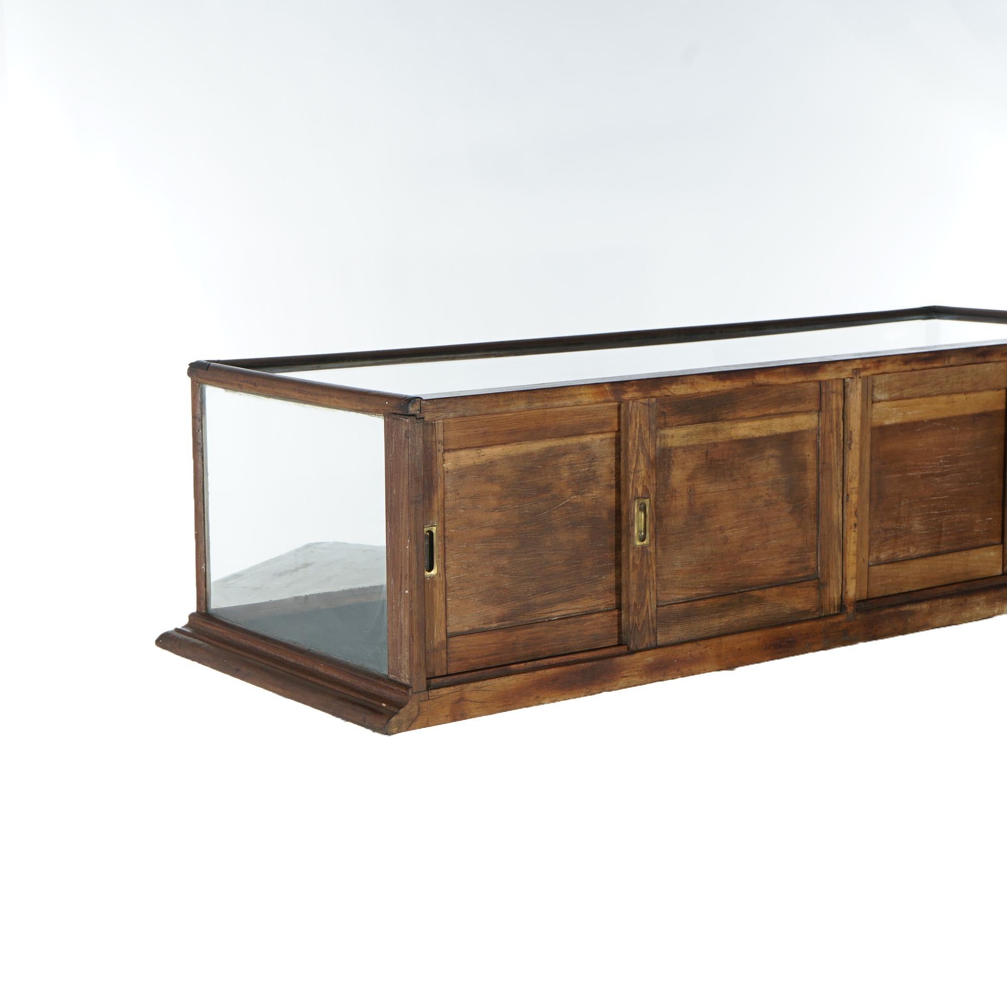 Antique Country Store Walnut Table Top Mirrored Display Case Circa 1900 5