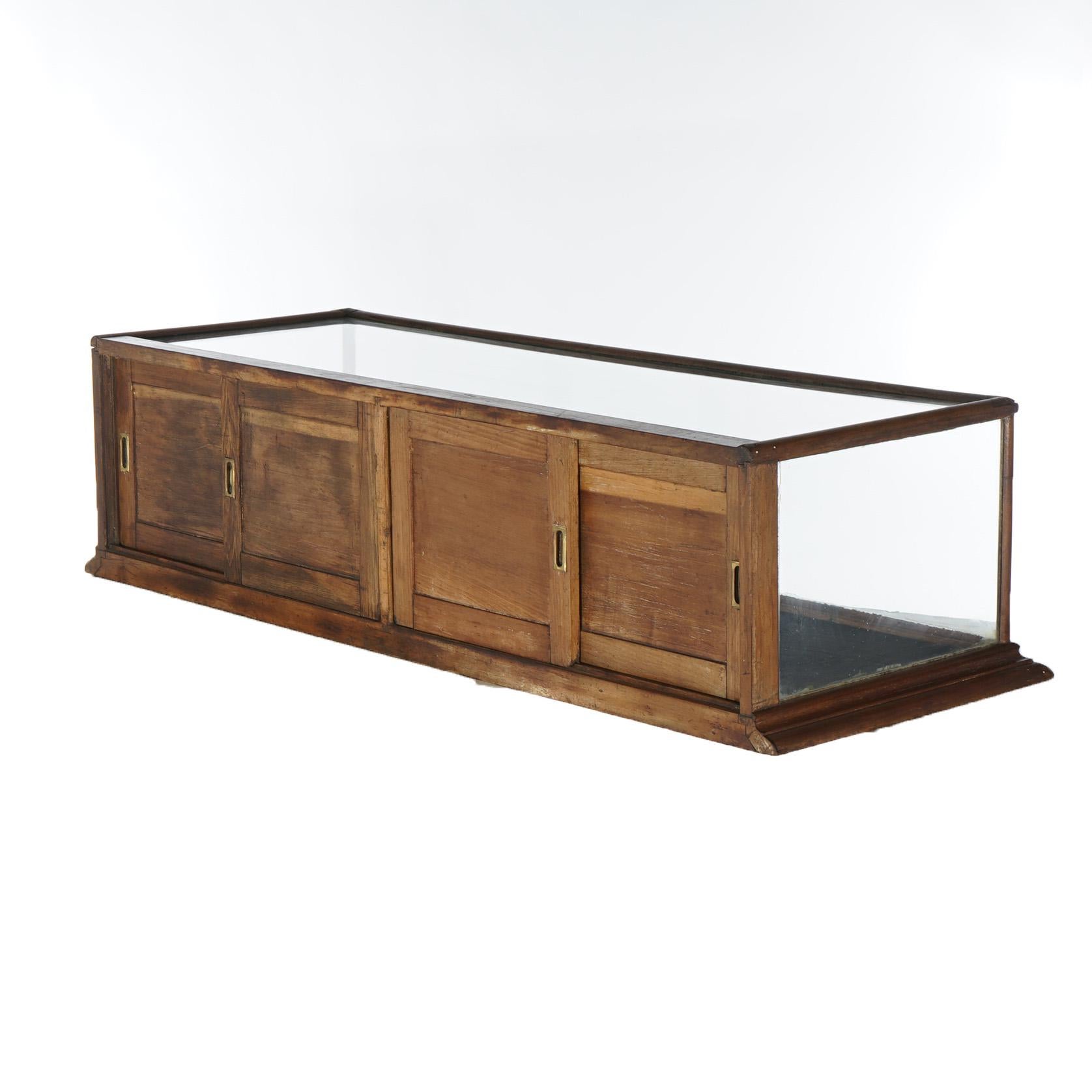 Antique Country Store Walnut Table Top Mirrored Display Case Circa 1900 6