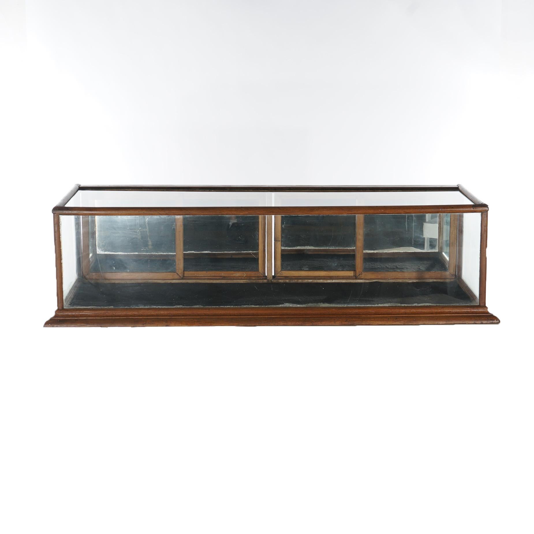 Antique Country Store Walnut Table Top Mirrored Display Case Circa 1900 10