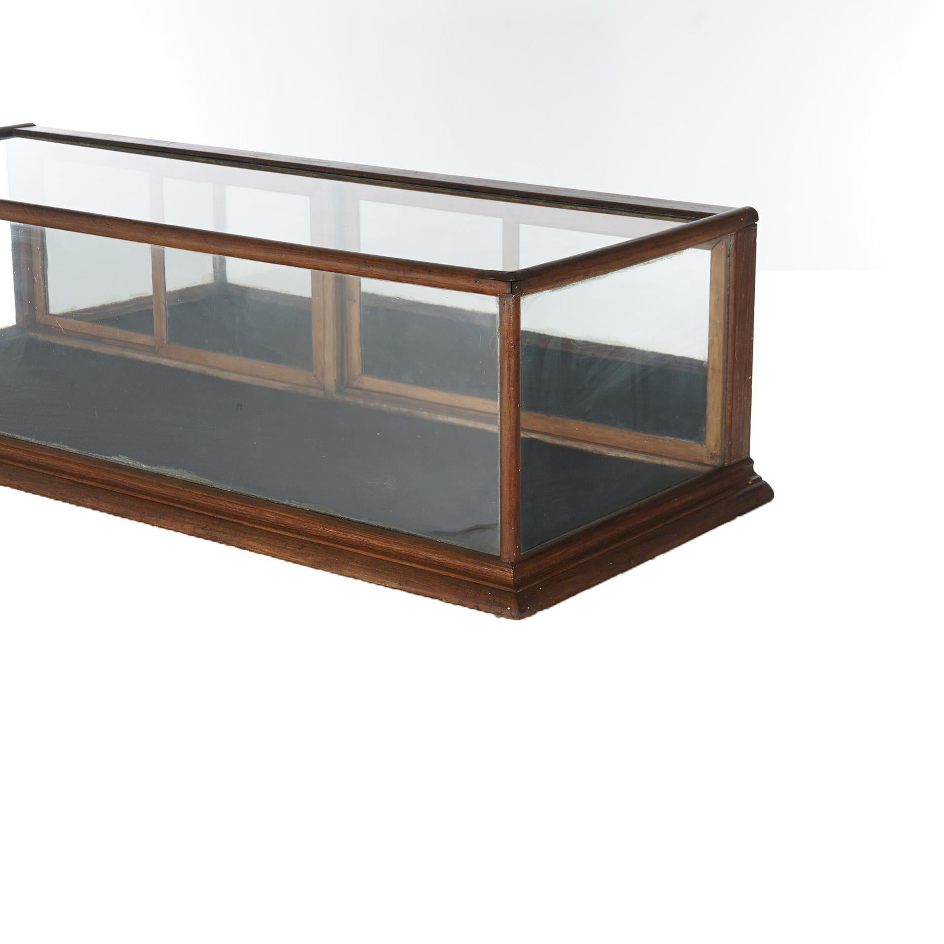 American Antique Country Store Walnut Table Top Mirrored Display Case Circa 1900
