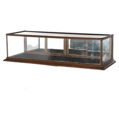 Antique Country Store Walnut Table Top Mirrored Display Case Circa 1900