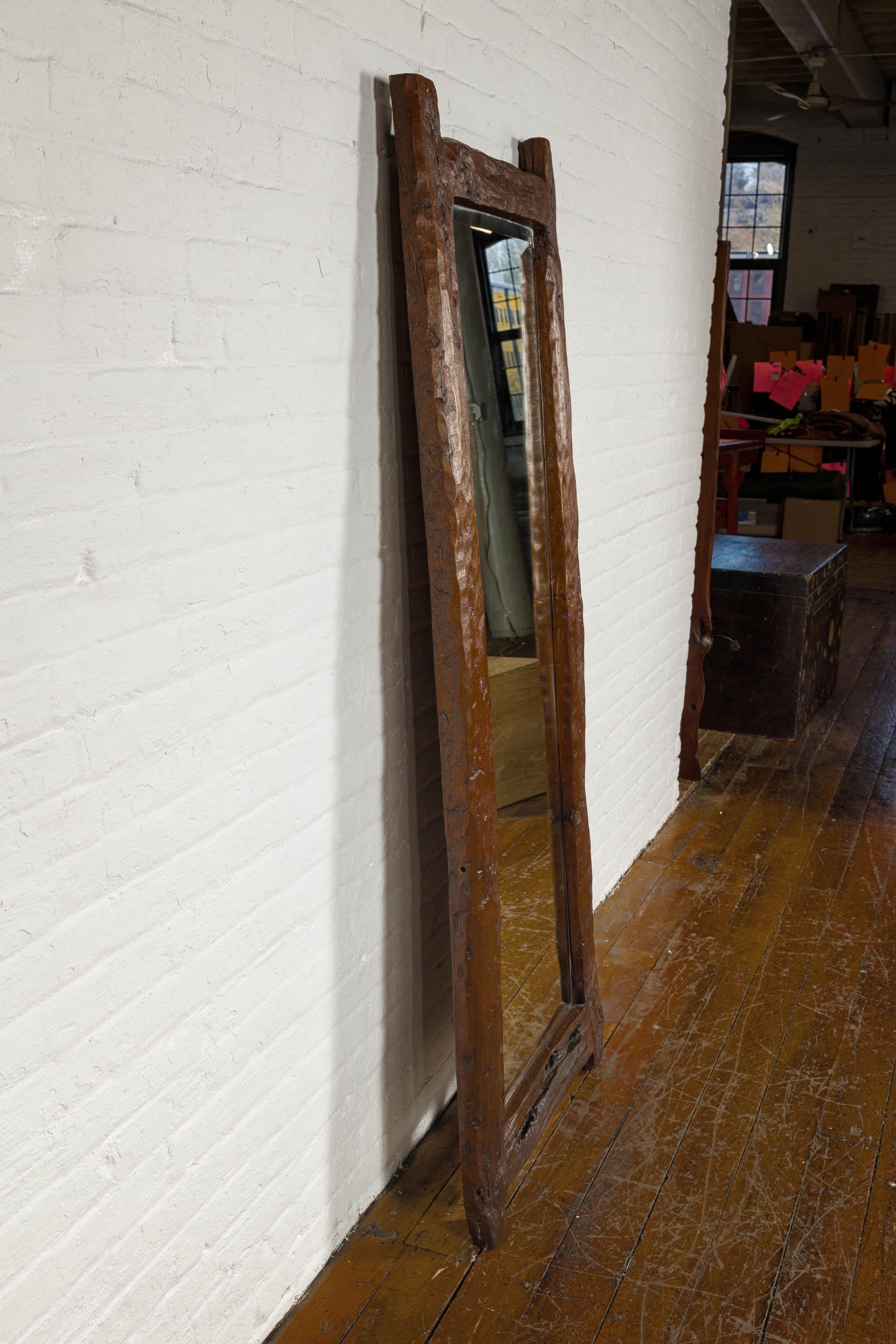 Antique Country Style Driftwood Made into Full Length Mirror, Rustic Character For Sale 5