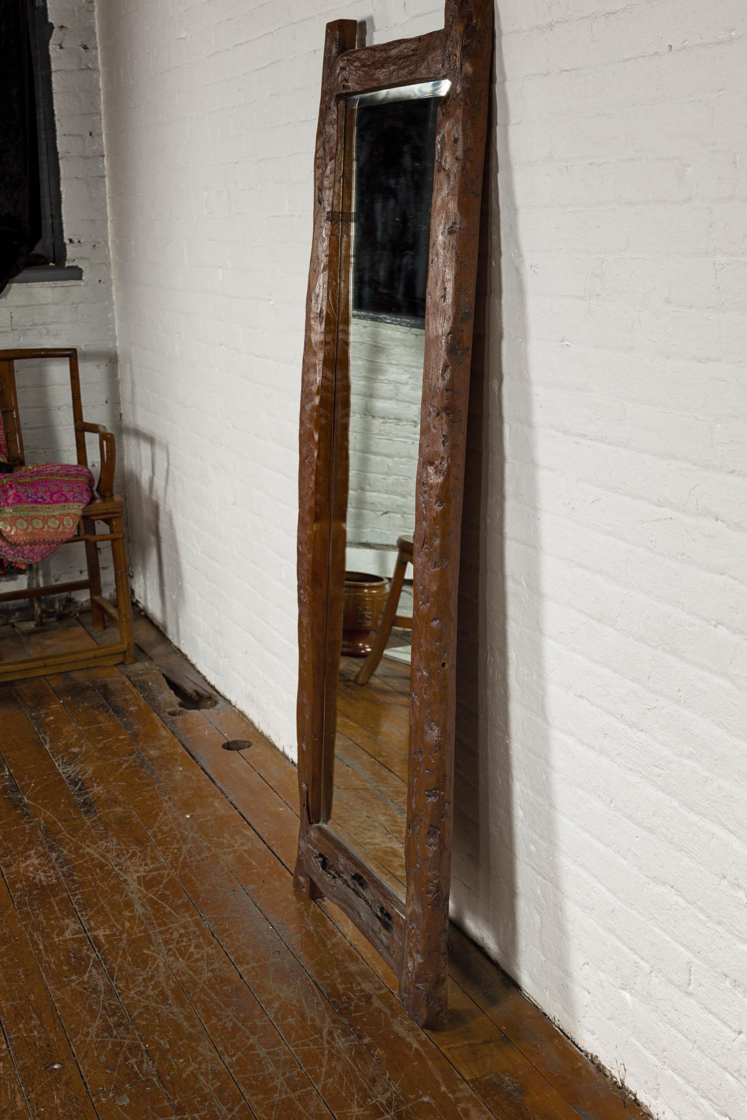 Antique Country Style Driftwood Made into Full Length Mirror, Rustic Character For Sale 6