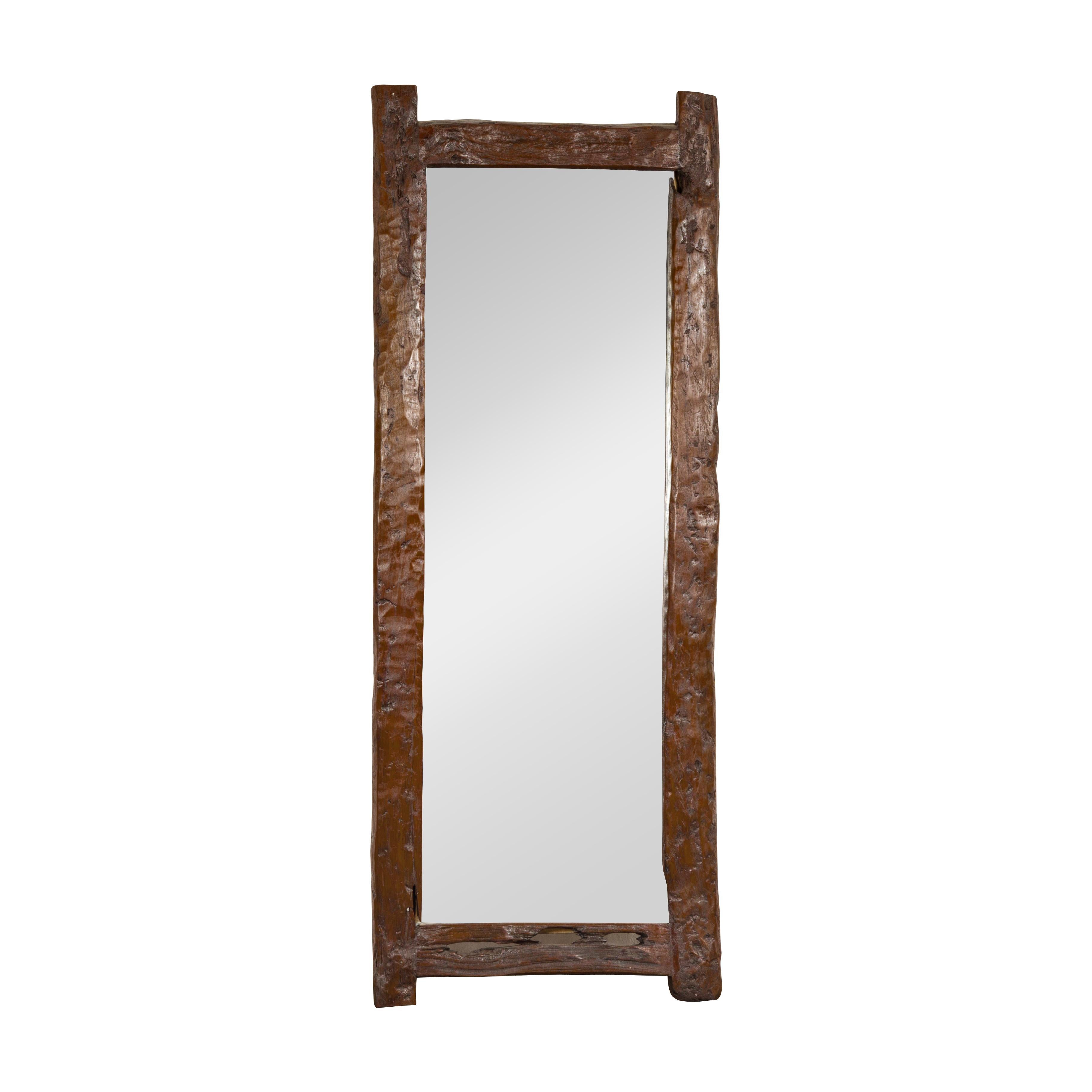 Antique Country Style Driftwood Made into Full Length Mirror, Rustic Character For Sale 8